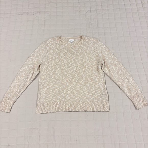 J Crew Crewneck Beach Sweater Light Khaki Women’s Medium Cream - Picture 2 of 9
